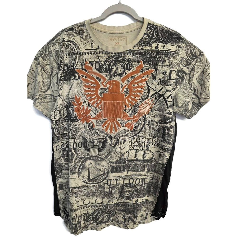 Switch Remarkable XL Money Print Eagle Graphic Tee All Over Print Streetwear